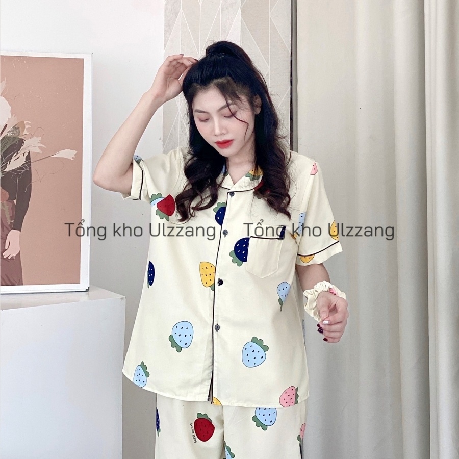 Bộ ngủ pijama kate Thái tay ngắn quần dài