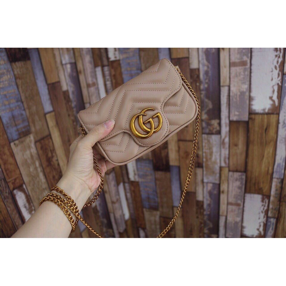 Túi xách khóa chữ sang chảnh 18cm