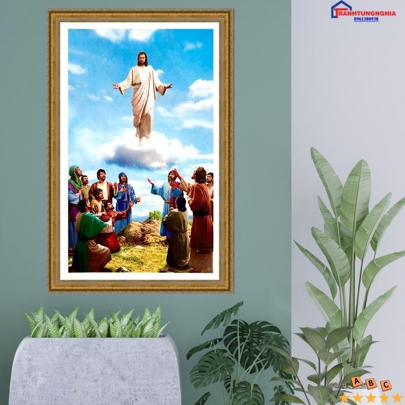Tranh đính đá, tranh thêu chữ thập chúa thăng thiên