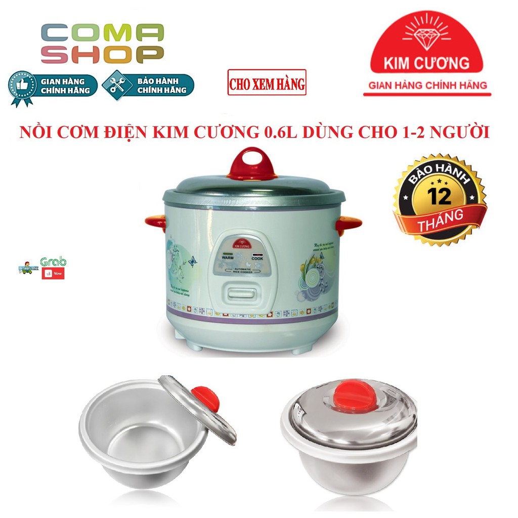 [Mã ELFLASH5 giảm 20K đơn 50K] KC 0.6L - NỒI CƠM ĐIỆN KIM CƯƠNG NẮP RỜI 0.6L (1-2 NGƯỜI ĂN) BẢO HÀNH CHÍNH HÃNG 12 THÁNG | BigBuy360 - bigbuy360.vn