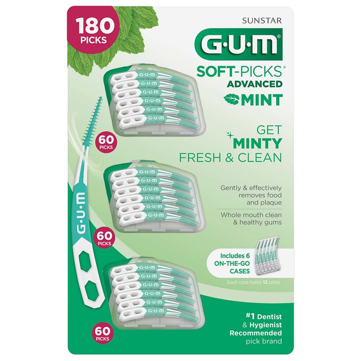 Tăm nha khoa Sunstar GUM Soft- Picks Advanced Mint, 180 cây