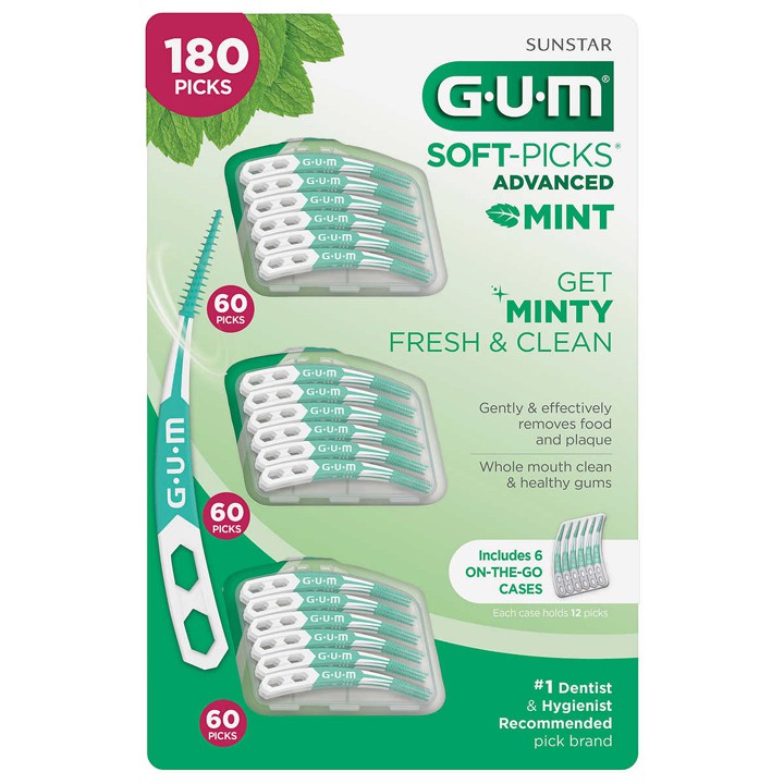 Tăm nha khoa Sunstar GUM Soft- Picks Advanced Mint, 180 cây