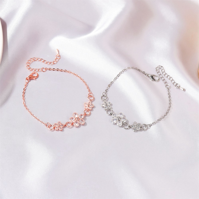 Vòng Tay Đính Đá Hình Hoa Anh Đào Xinh Xắn Dành Cho Nữ