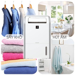 Máy hút ẩm và tạo ion Sharp DW-D20A-W (Hàng chính hãng, Công suất 20 lít/ngày, Diện tích 50m2, Bảo hành 12 tháng)