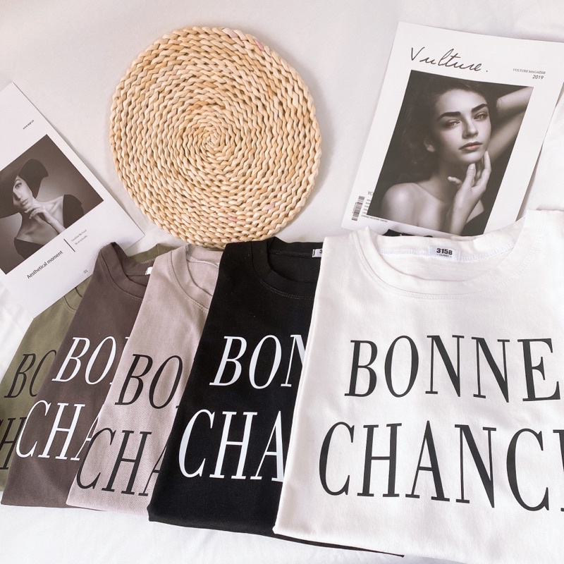 Áo phông 3158 ,áo thun tay lỡ form rộng chất cotton in hình BONNE