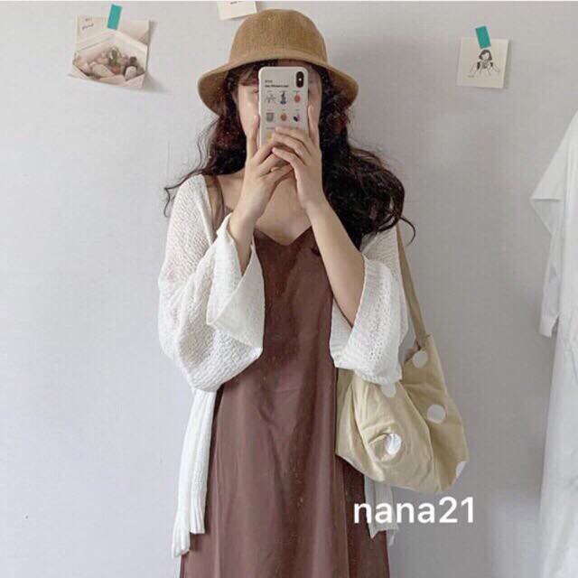 Áo Khoác Cardigan Len Mỏng Cho Nữ Phong Cách Ulzzang