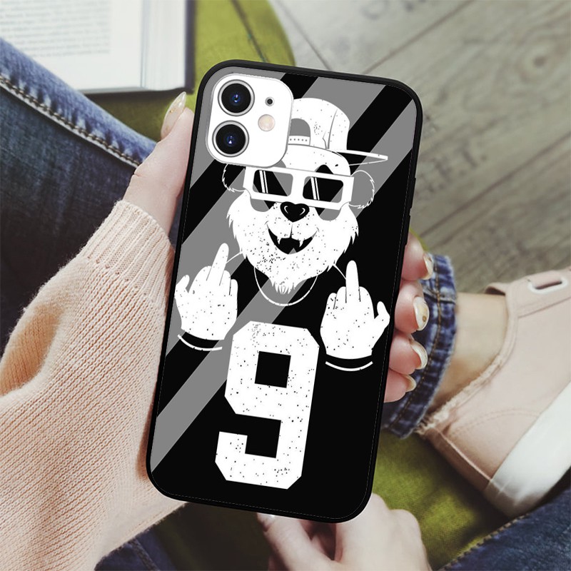 Vỏ bao lưng điện thoại con gấu trúc Panda láo lếu iphone 6s/6/7/8 plus/x/xr/xs max/11/11 pro max/12/12 promax TATTOO0069