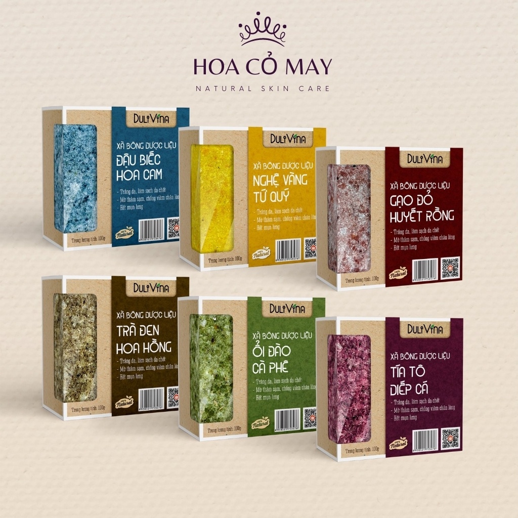 Xà phòng thảo dược Gạo Đỏ Huyết Rồng, Soap gạo làm sạch sâu, dưỡng trắng da tự nhiên 100g Dulivina | BigBuy360 - bigbuy360.vn