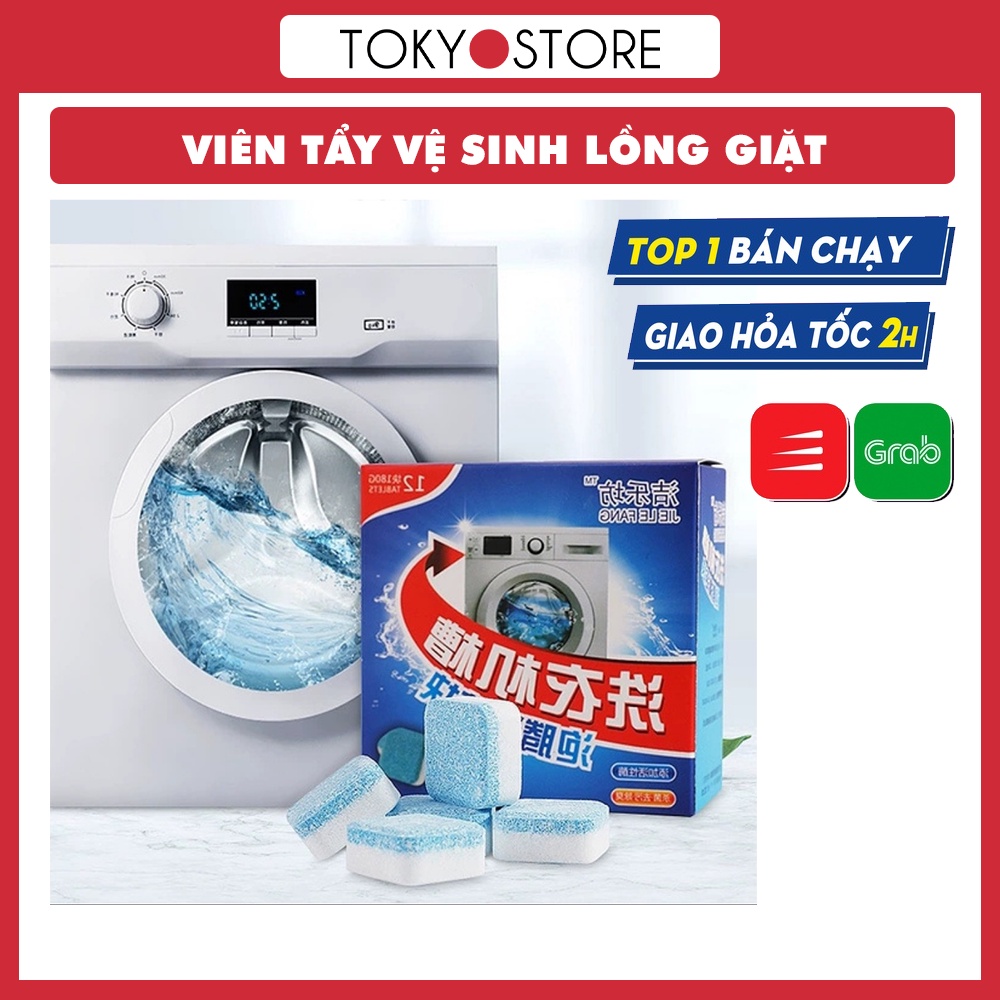 Viên Tẩy Lồng Máy Giặt Giúp Vệ Sinh Loại Bỏ Cặn Chất Bẩn Diệt Khuẩn Gây Mùi Hôi Trong Lồng Giặt