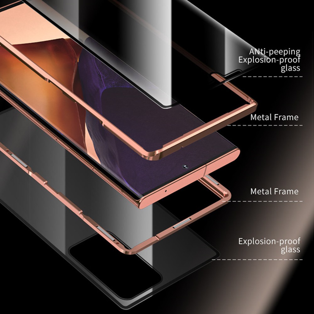 Ốp điện thoại hai mặt kính hút từ tính chống nhìn trộm 360 độ thích hợp cho Samsung Galaxy Note 20 Ultra 5G Note 10 Plus