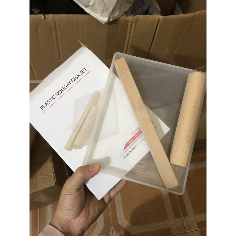 Bộ khuôn làm kẹo Nougat 60 ô/ 500 tờ giấy gạo gói kẹo Nougat