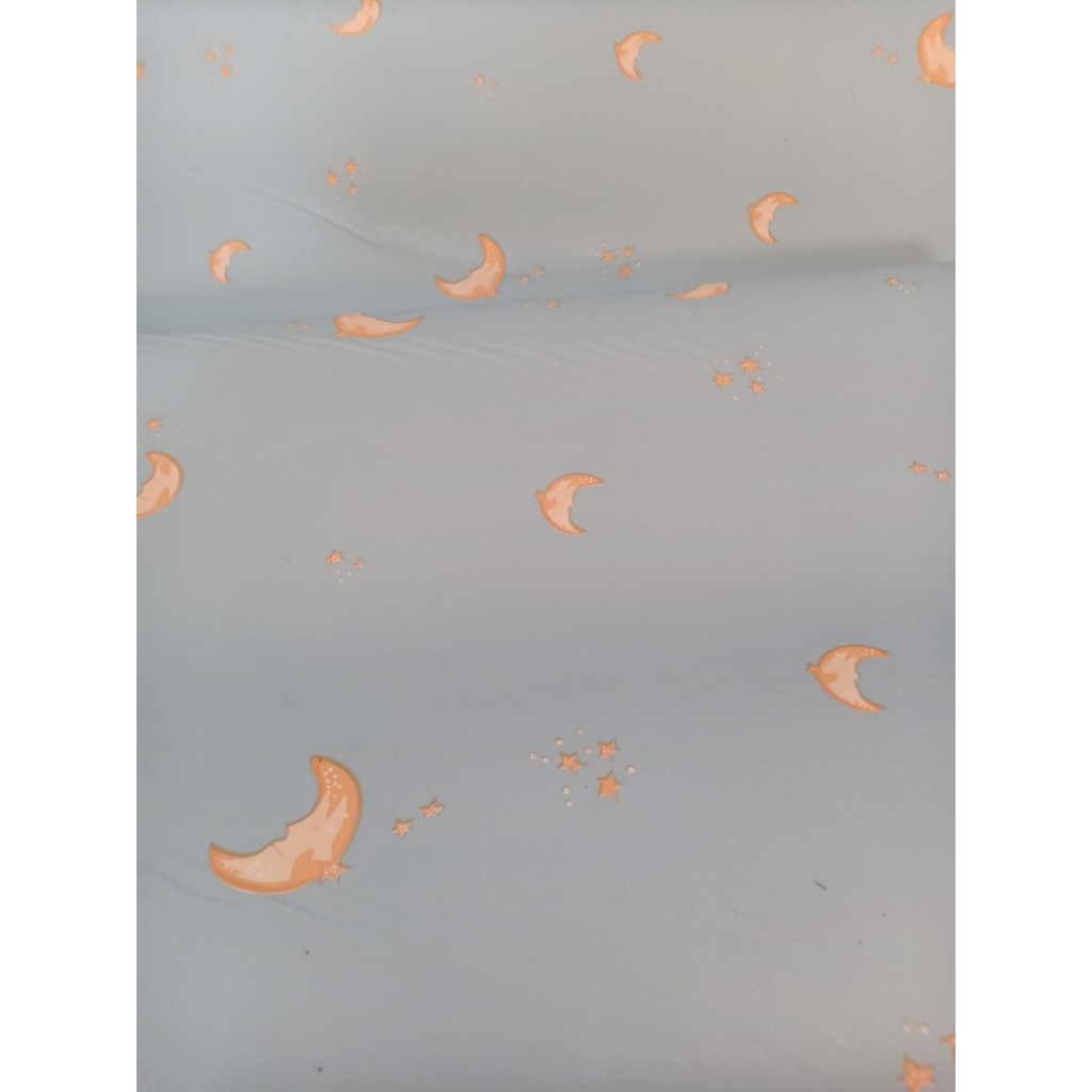 Decal giấy dán tường trăng xanh loại dày khổ 60cm keo sẵn