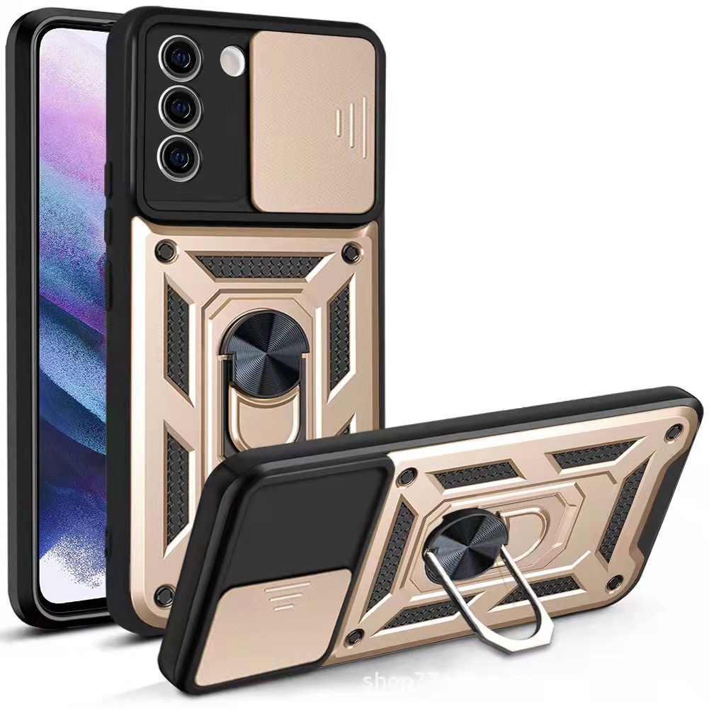 Ốp Điện Thoại Kiểu Giáp Chống Sốc Kèm Ngăn Đựng Thẻ Cho Samsung Galaxy S22/S22 Ultra/S22 Plus