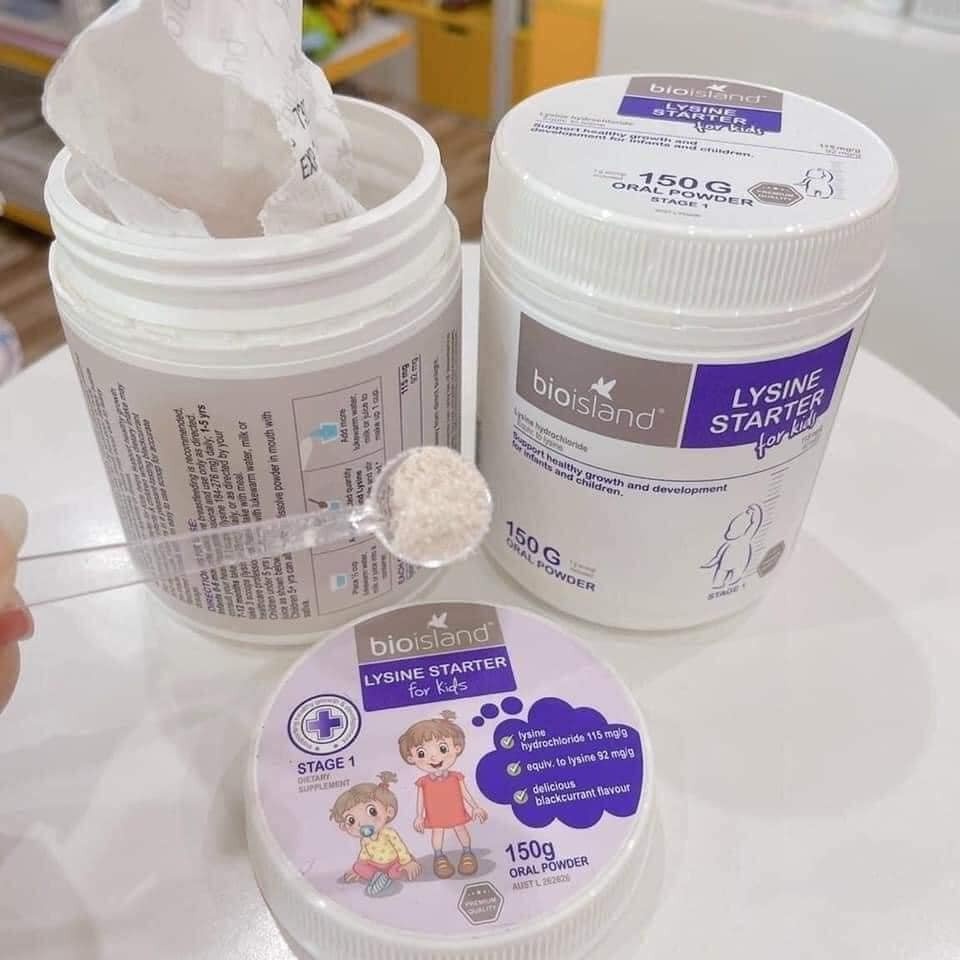 Bột Hỗ Trợ Tăng Chiều Cao Bio Island Lysine Starter Cho Trẻ Dưới 6 Tuổi Úc