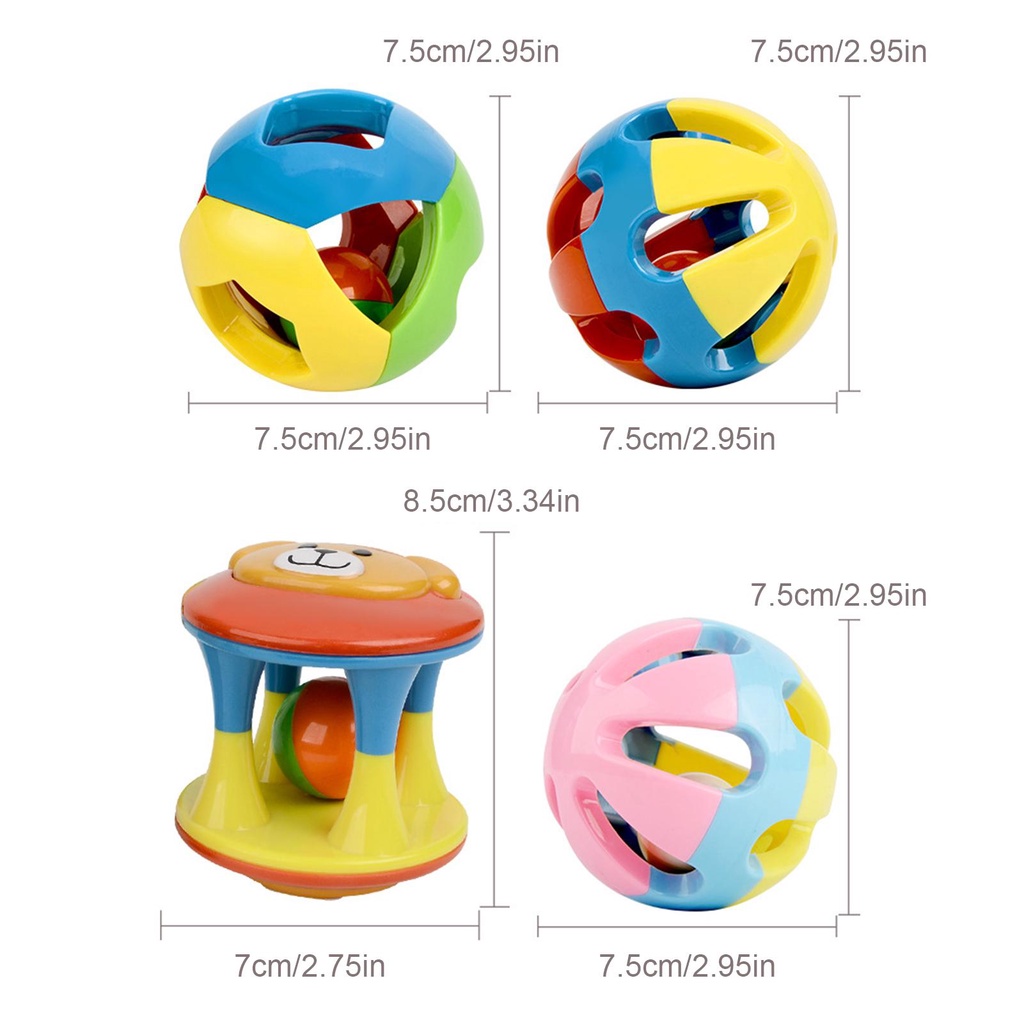 Bóng Lục Lạc Đồ Chơi Cầm Tay Cho Bé 0-6 Tháng Tuổi