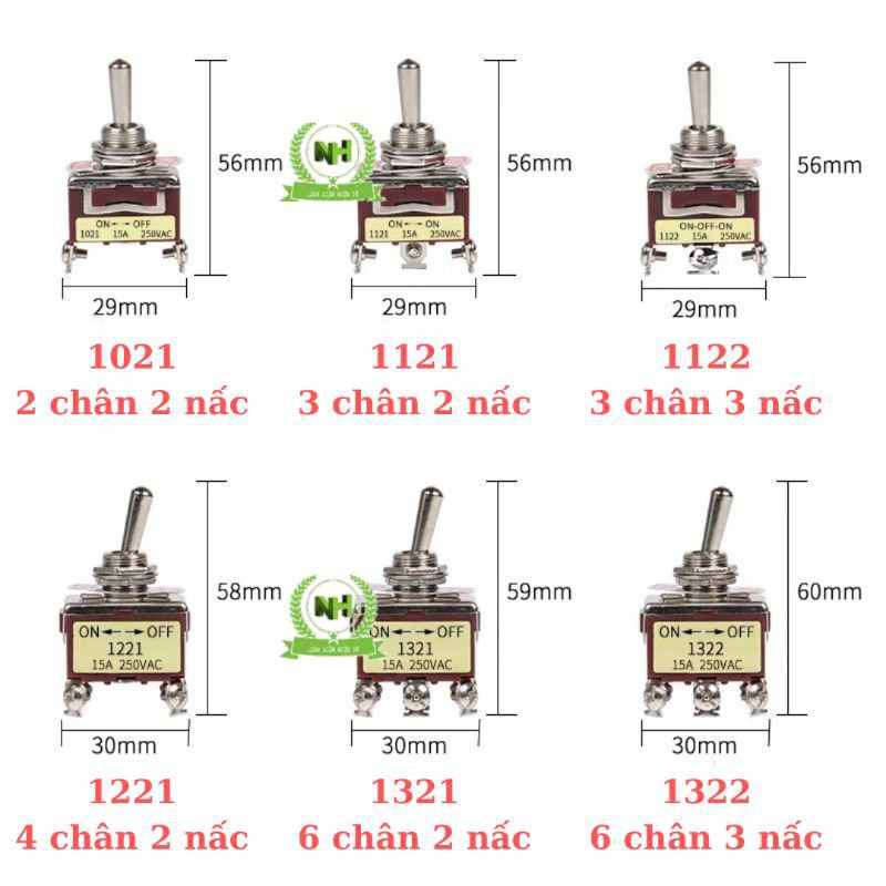 Công Tắc Gạt E-TEN Chân Đồng 15A-250V 1021/1121/1122/1221322 Loại Cao Cấp Loại Tốt