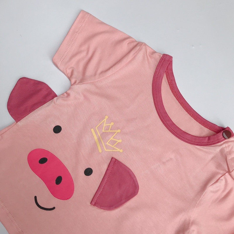 Quần áo trẻ em [Đồ bộ unisex cho cả bé trai bé gái] 😍 Set đồ bộ con thú - chất liệu thun lạnh K.woo 🐷🐷🐷