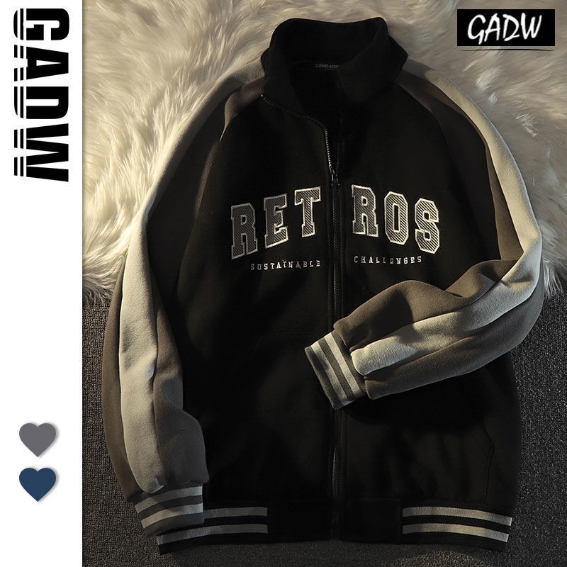 Áo Khoác Bóng Chày Dáng Rộng Phong Cách Hip Hop Mỹ Thời Trang Xuân Thu Cho Nam Và Nữ