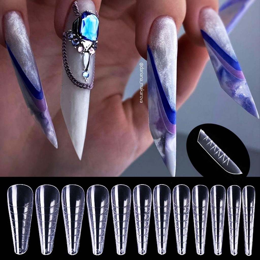 Túi 60 Móng Tay Giả Hai Cách Sử Dụng Để Nối Dài Móng Gel UV Acrylic