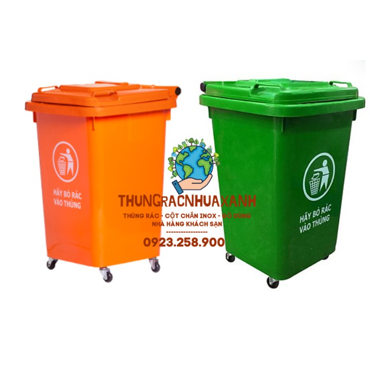 *SALE UP TO 20% * THÙNG RÁC CÔNG CỌNG, THÙNG RÁC XANH 60L - 4 BÁNH XE