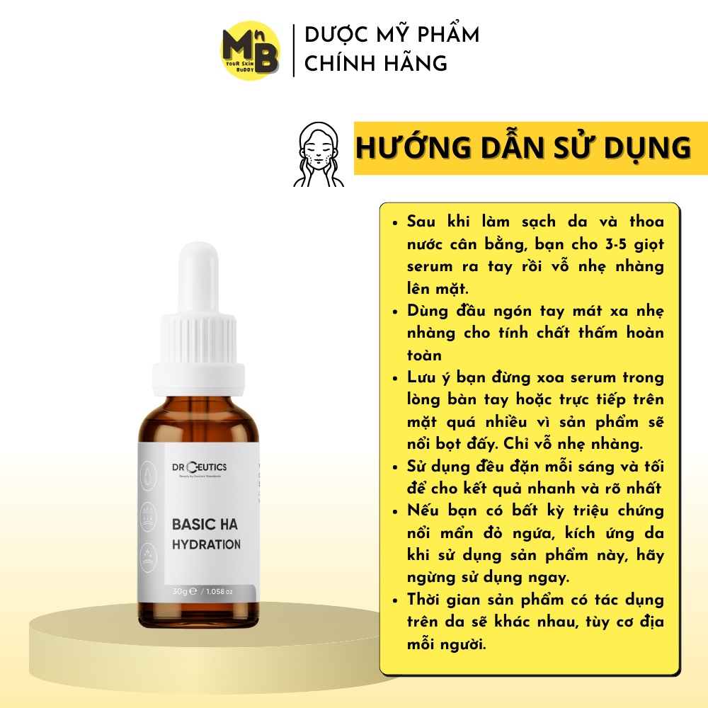 Tinh chất Basic HA Hydration DrCeutics Serum Cho Da Dầu Mụn 30ml 100ml
