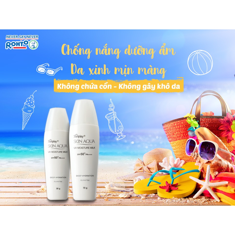 ✅ (CHÍNH HÃNG)Sữa Chống nắng dưỡng ẩm Sunplay Skin Aqua UV Moisture Milk SPF50+ 30g