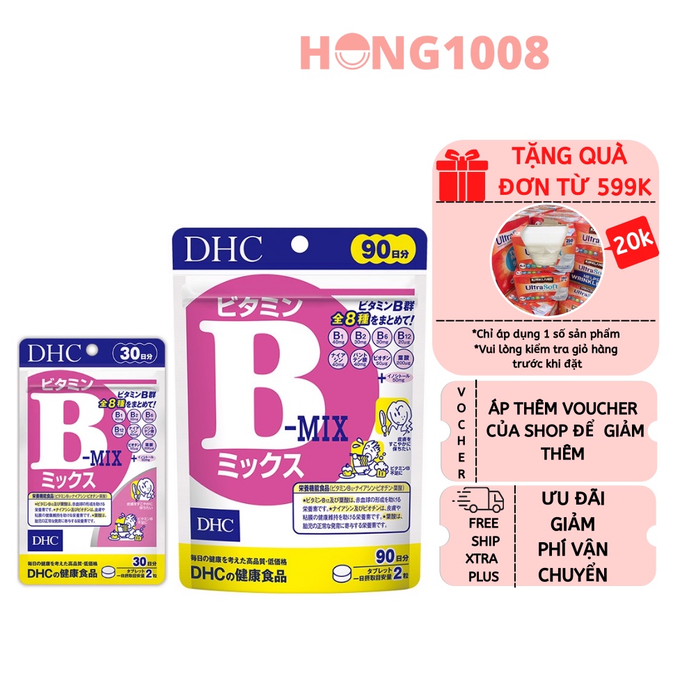 Viên uống DHC Vitamin B mix 30 ngày và 90 ngày dùng của Nhật hỗ trợ tăng cường sức khỏe hong1008