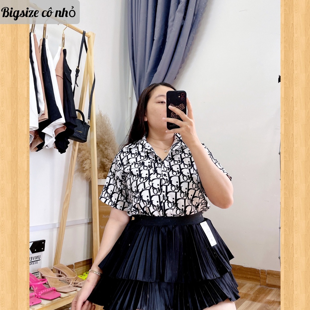 Áo Sơ Mi Nữ Họa tiết Bigsize Phom Rộng Cực Xinh,Áo Sơ Mi Kiểu Dễ Thương MÃ SMHT DIO