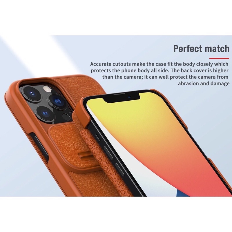 Nillkin QIN Pro–Bao da ví cái thẻ cho 15 ProMax, 15 Pro,14 Promax ,14 ,13 Pro Max Ốp kèm lắp trượt bảo vệ camera cao cấp