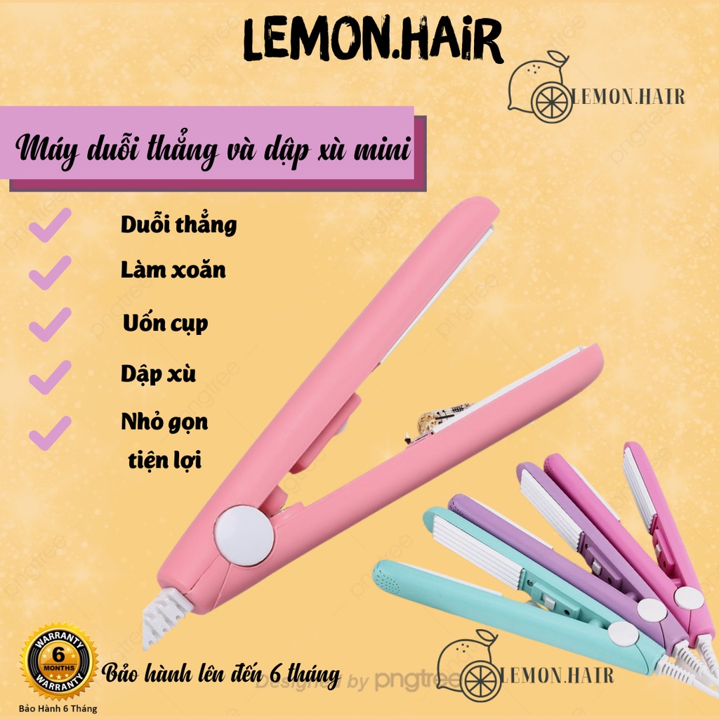 Máy duỗi tóc mini uốn cụp làm xoăn ép tóc thẳng , máy dập xù mini bấm xù tóc - lemon.hair