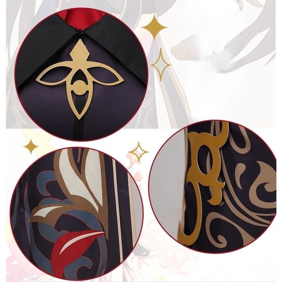 Bộ trang phục hóa trang nhân vật hutao trong phim hoạt hình genshin impact kèm theo tóc giả