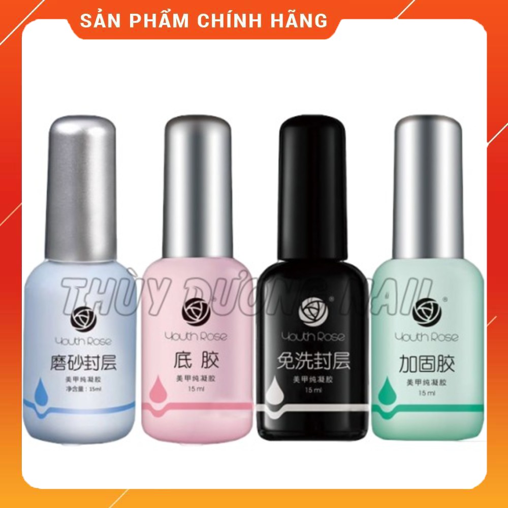 Base, top bóng, top kim cương, top lì, cứng móng hoa hồng chính hãng 15ml (có tem dưới chai)