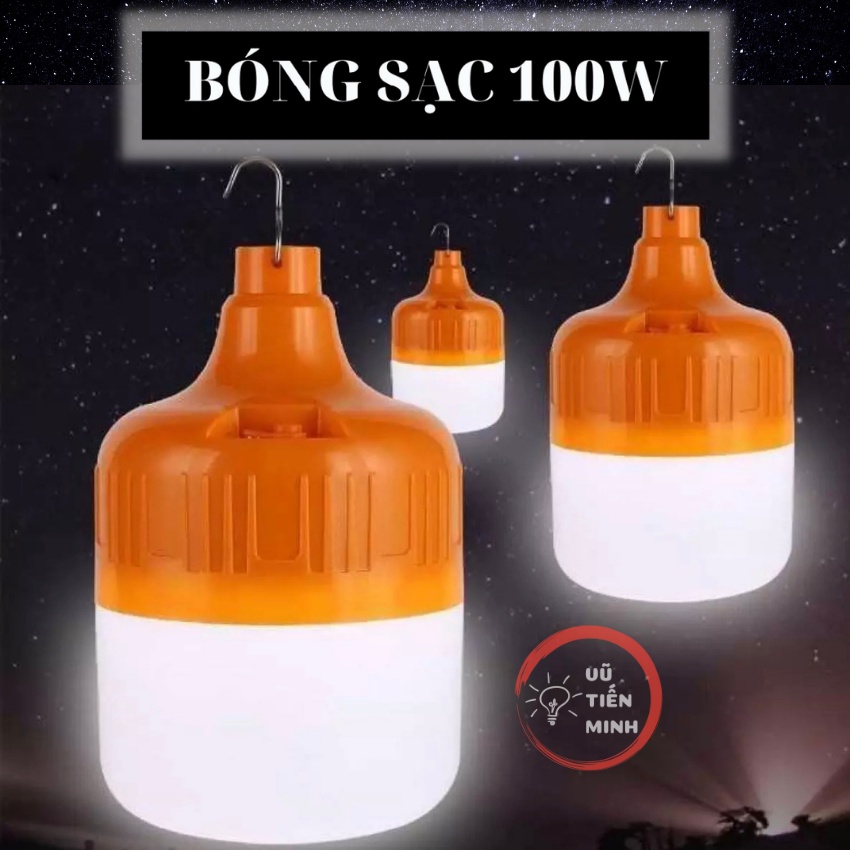 Bóng đèn tích điện 100W siêu sáng có móc treo rất tiện lợi bền đẹp