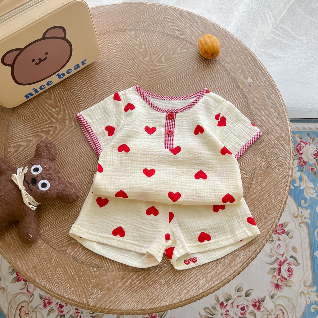 Bộ Áo Thun Ngắn Tay In Họa Tiết Dễ Thương Và Quần Short Thời Trang Mùa Hè Cho Bé Trai Và Gái 0-3 Tuổi