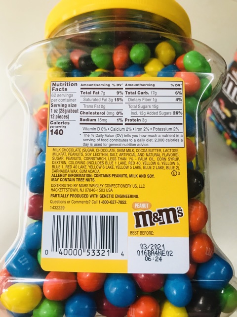 HÀNG MỸ] Socola M&M không nhân , có nhân hộp 1.75kg  2024