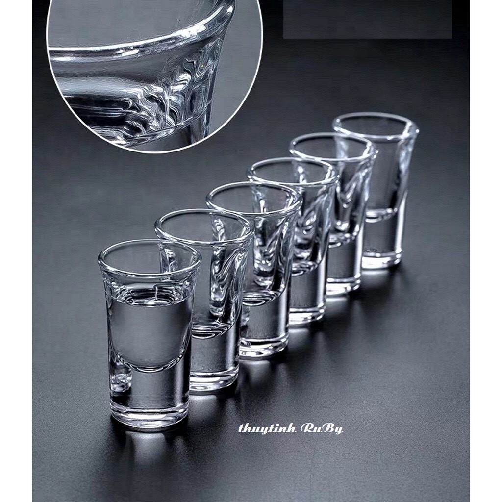 Trọn bộ 6 Ly Rượu Shot Thủy Tinh cao cấp 34ML [ BỀN ĐẸP]