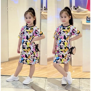 [11-22kg] Đầm suông thun lạnh bé gái