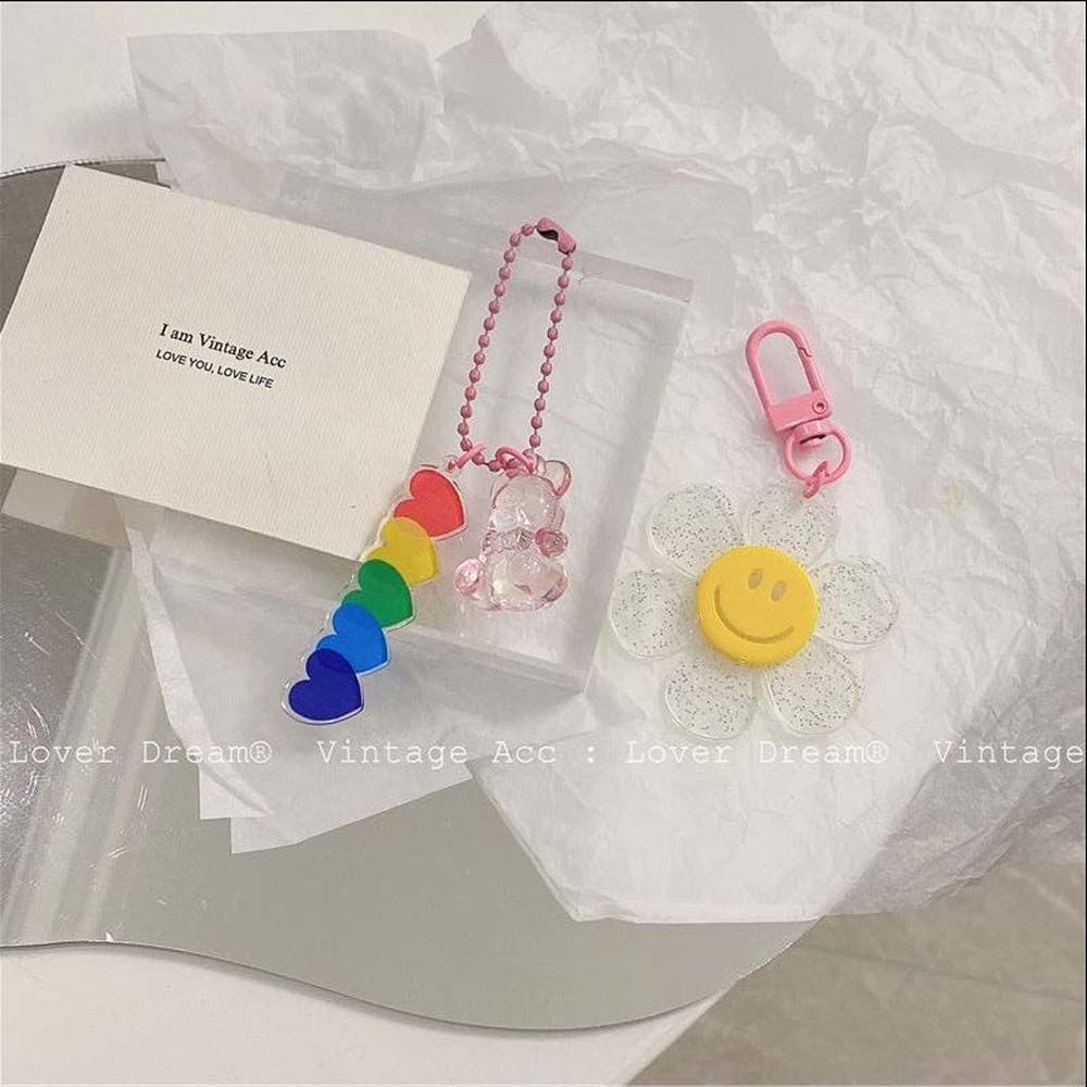 Móc khóa kiểu mặt cười và gấu phong cách Hàn Quốc dễ thương