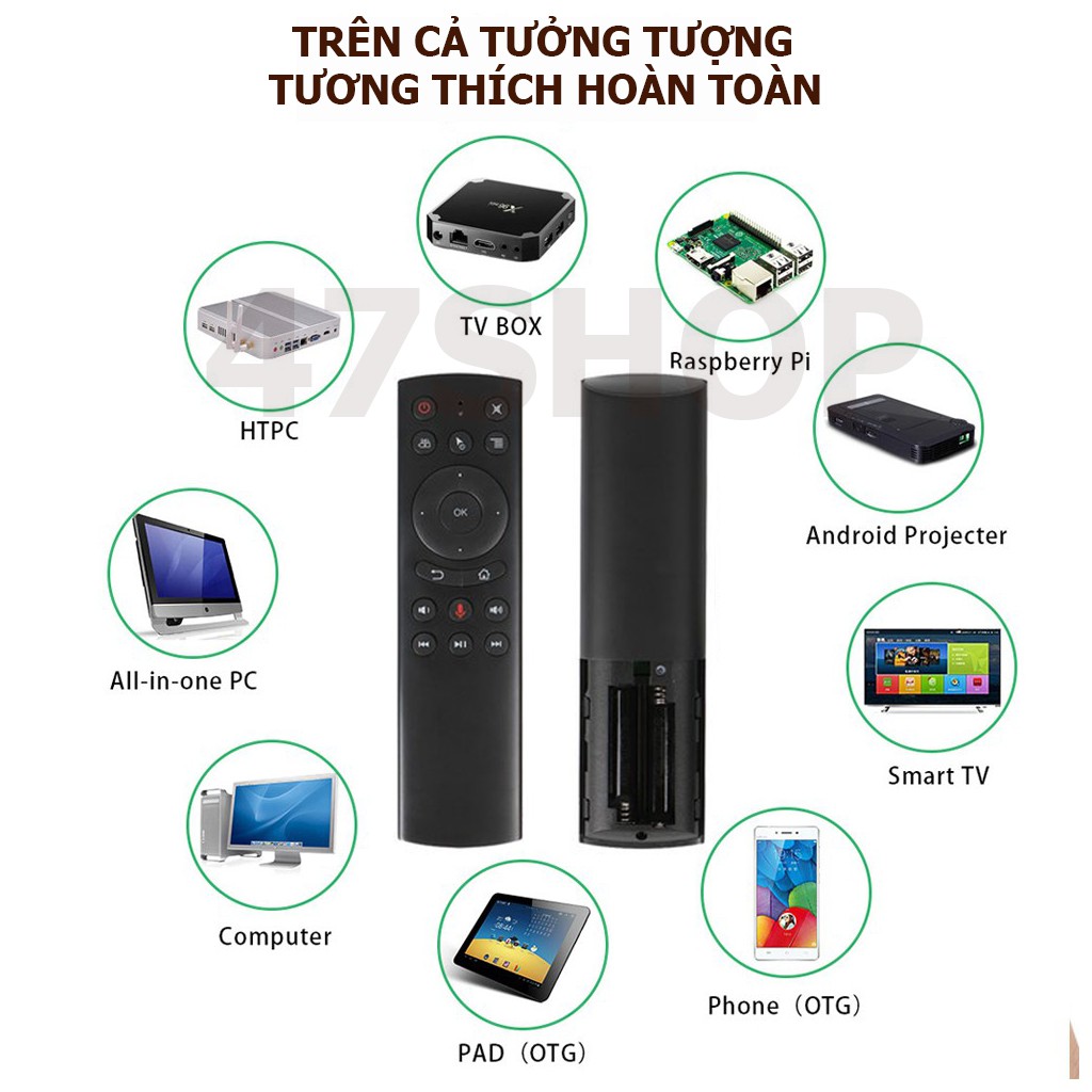 Điều khiển Chuột bay tìm kiếm giọng nói Air Mouse Remote Voice G20 / G20S - Tương thích Mibox 4K, Mibox S, KM6