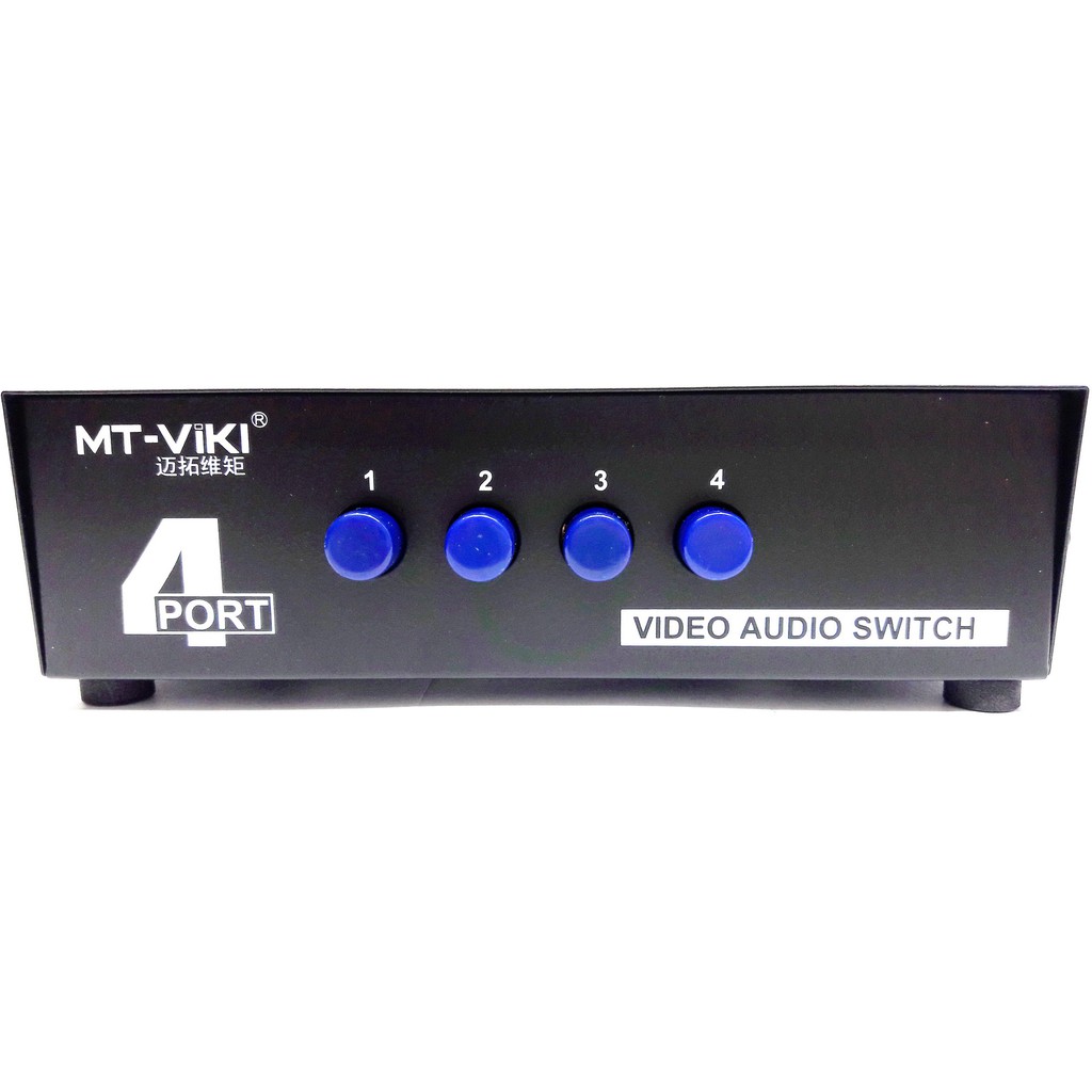 MTVikI 4 Cổng AV Switcher Hướng dẫn sử dụng Công tắc âm thanh Video RCA cho DVD HDTV STB VCD (Đen) -
