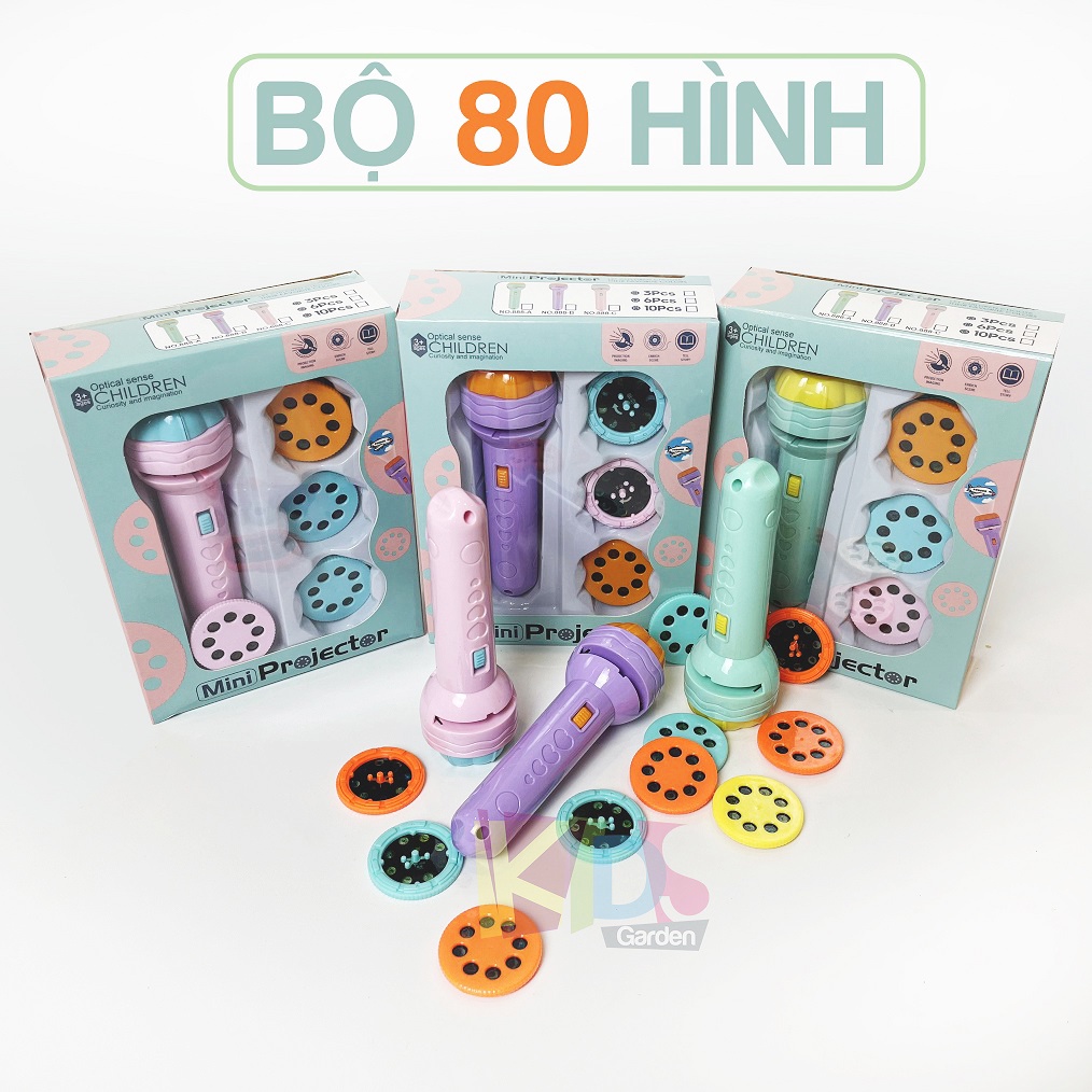Đồ chơi đèn pin chiếu hình cho bé với nhiều chủ đề đa dạng DCGD03 KIDS GARDEN