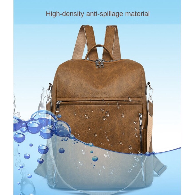 Ba Lô Da PU Thời Trang Hàn Quốc Xinh Xắn Cho Nữ Máy tính xách tay 14 inch