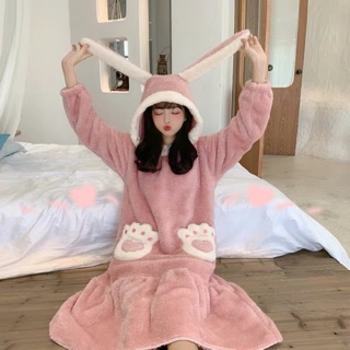 Đầm lolita lông xinh xinh có mũ tai thỏ 🍑🍑🍑