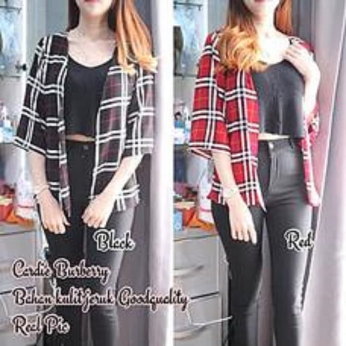 Áo Khoác Cardigan Burberry Chất Liệu Da Kẻ Sọc Ca Rô Màu Đồng Thời Trang Mùa Hè Ln910