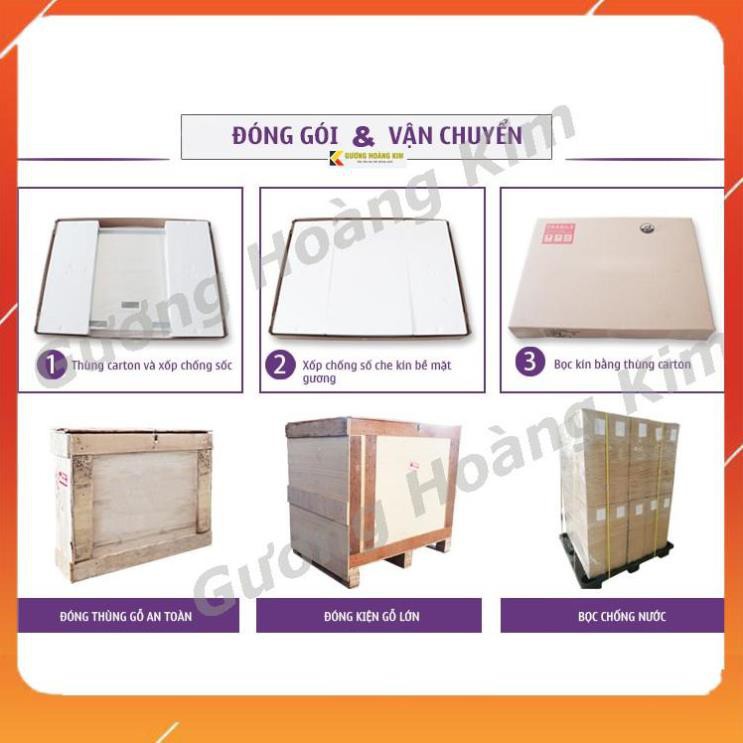 gương phòng tắm đèn led hoàng kim cảm ứng 3 chạm sương đồng hồ nhiệt độ hiện đại kích thước 40x60 - guonghoangkim mirror | BigBuy360 - bigbuy360.vn