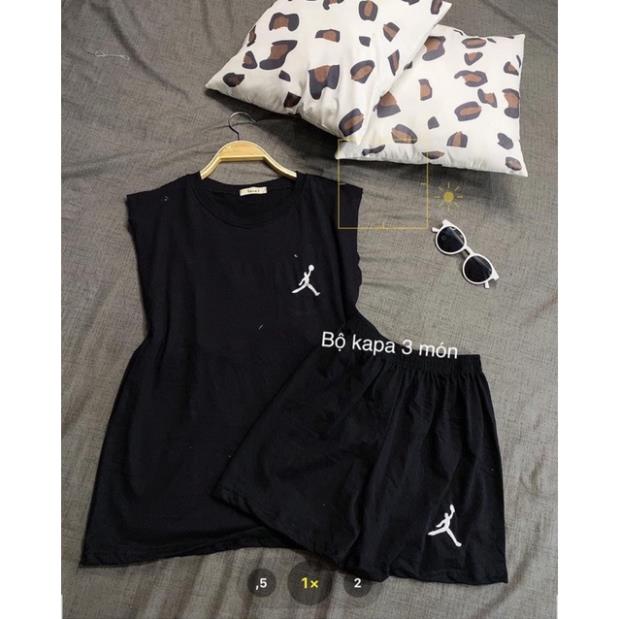 Bộ Thể Thao Nữ 3 Lỗ Logo Người 🦋 Set Áo Tanktop Quần Cộc Nữ Dáng Sport 3 Màu Ulzzang Hot 🦋