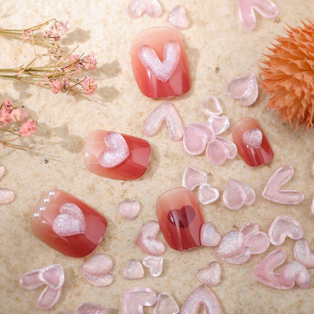 Phụ Kiện Trang Trí Móng Tay Hình Trái Tim Lấp Lánh Xinh Xắn|Phụ Kiện Làm Móng Nghệ Thuật