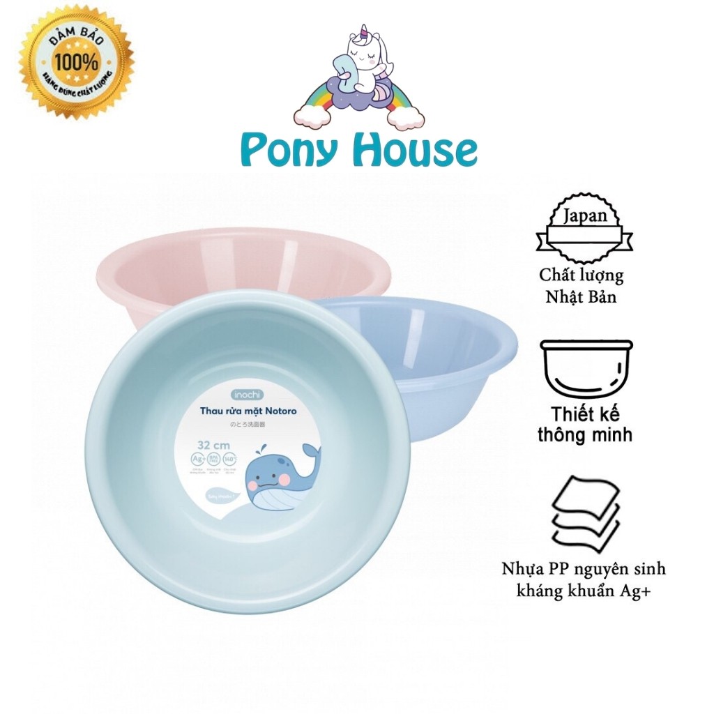 Chậu Rửa Mặt Cho Bé , Thau Nhựa Rửa Mặt Cho Bé Tắm Gội Đầu Notoro Inochi Size 27 - 32Cm