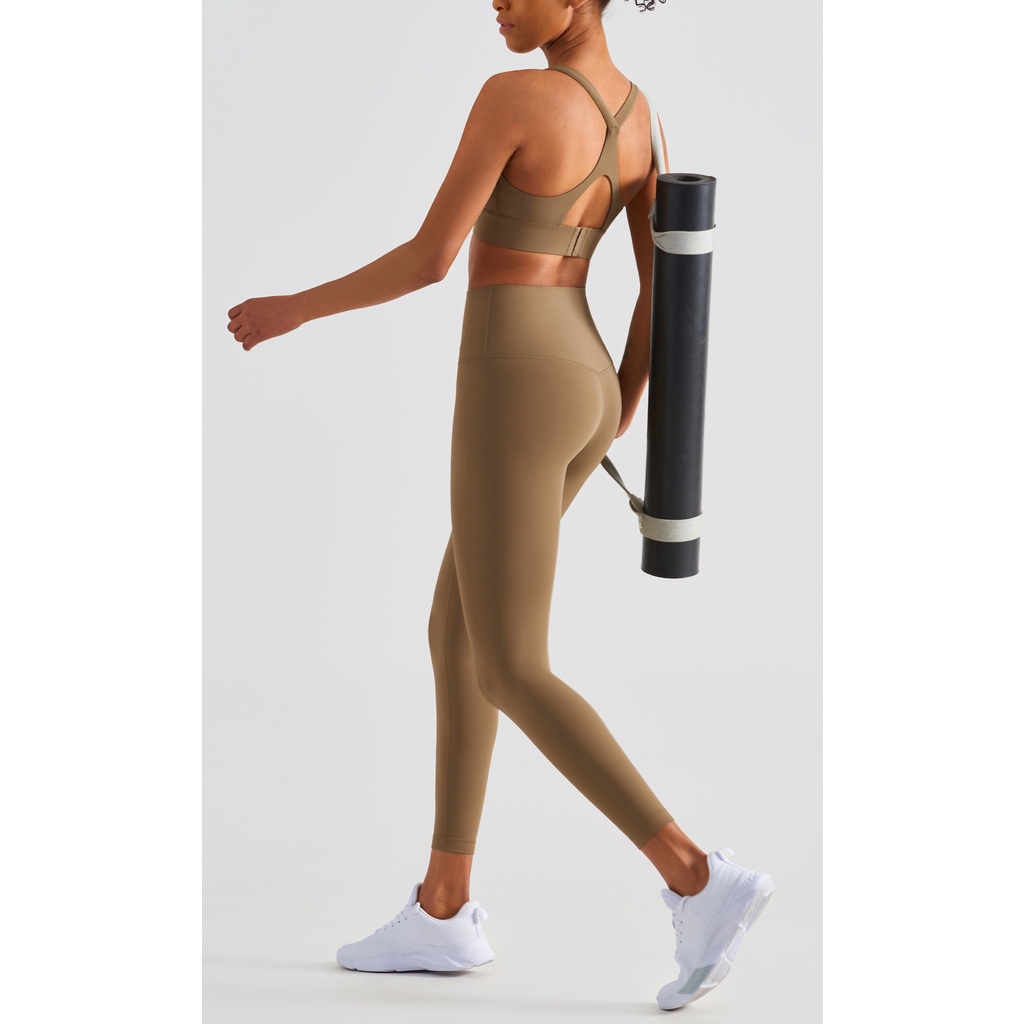 Bộ đồ tập thể thao/ yoga HOPPE FUMENG lưng cao màu sắc cá tính cho nữ