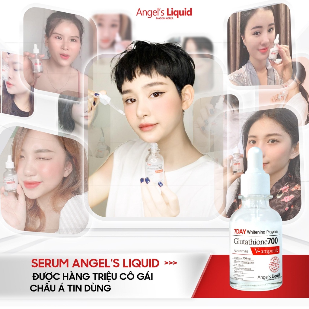 Bộ Kit Angel's Liquid 4 Sản Phẩm Whitening Program Glutathione Special Dưỡng Trắng Da Mờ Thâm Nám